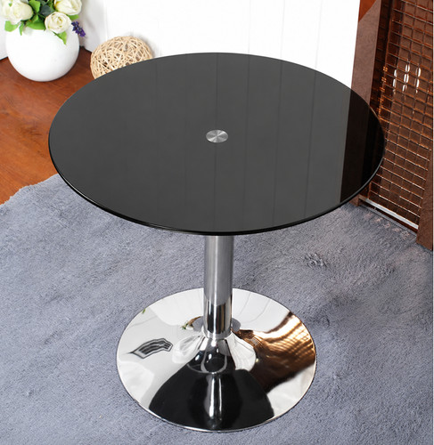 Small glass dining table black - table,