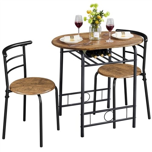 Modern round dining table set - table,