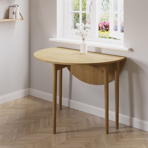 Small round oak folding - oak, drop