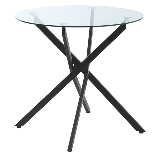 Homcom clear glass side table - clear,